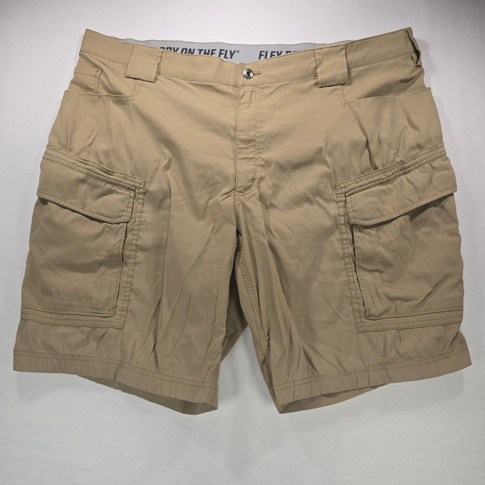 Duluth‎ Trading Co Dry On The Fly Flex Cargo Shorts Mens 46 Khaki Tan 46203 11"